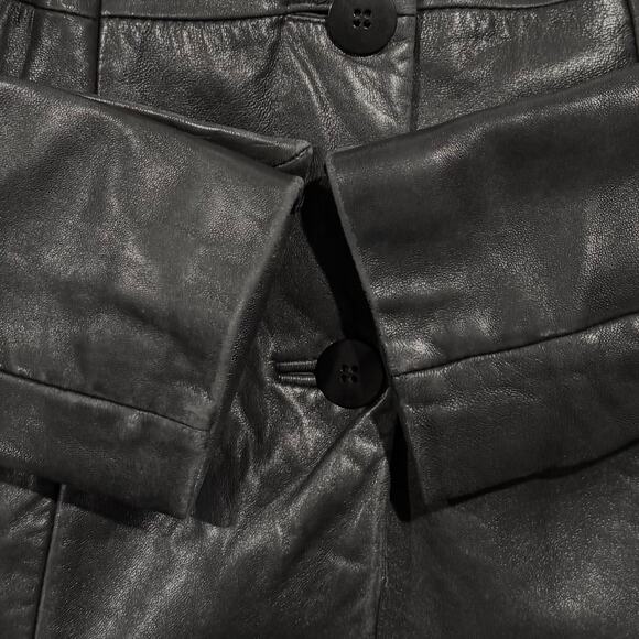 Pelle Studio Trench Coat Leather Y2K 90s Grunge Goth Minimalist Black Medium - Picture 11 of 16